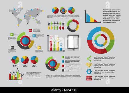 Business statistische Grafik Demographie Bevölkerung chart Menschen infografik Bericht Vector Illustration Stock Vektor