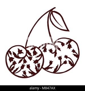 Cherry Vector Illustration. Zen doodle Berry. Stock Vektor
