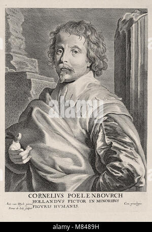 Paulus Pontius nach Anthony van Dyck, Portrait von Cornelis van Poelenburgh Stockfoto