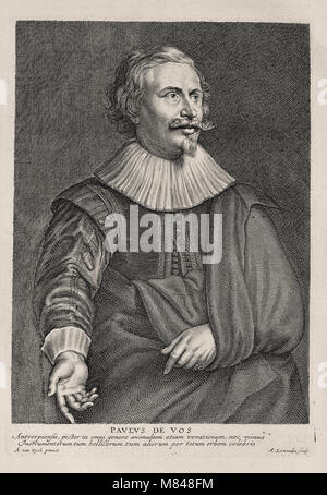 Gravur Portrait von Simon de Vos nach Anthony Van Dyck Stockfoto