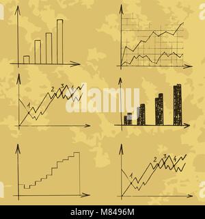 Zeitplan Vektor. Satz von verschiedenen Retro Stil Zeitplan Stock Vektor
