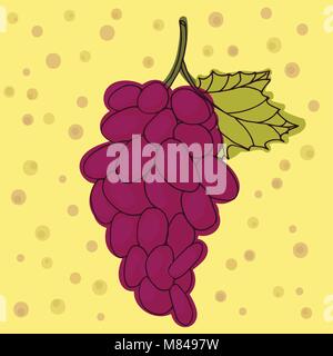 Rote Trauben Vector Illustration. Cherry Hand gezeichnet. Süßes vegetarisches Essen, Stock Vektor