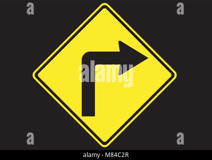 Design Vector von rechts abbiegen vor Zeichen Stock Vektor