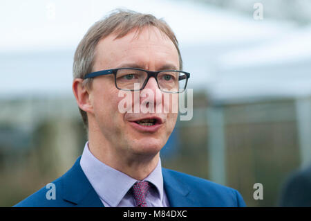 London, UK, 13/03/2018 Paul Gavin Johnson, Wirtschaftswissenschaftler, Experten kommentieren Philip Hammond's Spring Aussage bei den Häusern des Parlaments Stockfoto