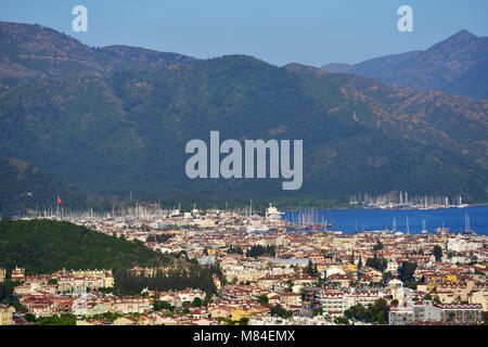 Luftaufnahme von Marmaris, Türkei in einem Frühling Tag Stockfoto