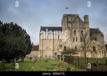 Der hl. Kreuz Kirche in der Nähe der Itchen Navigation, Winchester, Hampshire, UK Stockfoto