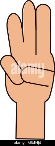 Hand mit Baum die Finger nach oben, auf weißem Hintergrund, farbenfrohen Design. Vector Illustration Stock Vektor