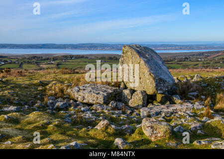 Arthur Stein, oder den Maen Cetti in Walisisch, auf der Cefn Bryn Ridge, Gower, South Wales Stockfoto