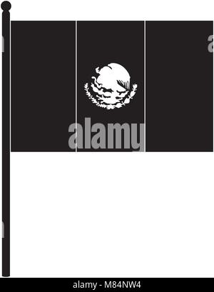 Mexikanische Flagge Symbol auf weißem Hintergrund, Vector Illustration Stock Vektor