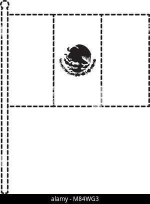 Mexikanische Flagge Symbol auf weißem Hintergrund, Vector Illustration Stock Vektor