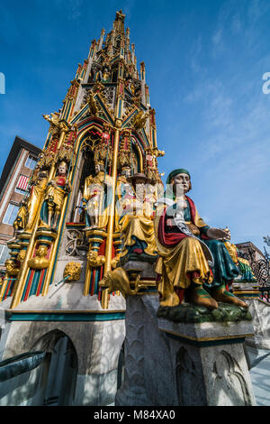 Der schöne Brunnen oder Schoner Brunnen in Nürnberg, Deutschland, Nürnberg Deutschland, Europa. Stockfoto