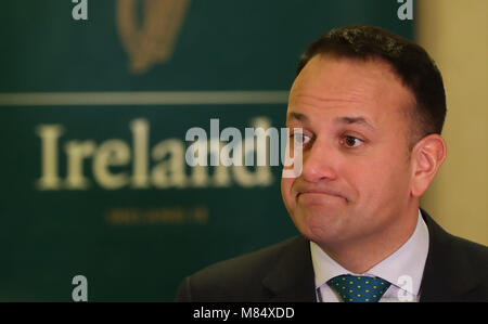 Taoiseach Leo Varadkar im Gespräch mit der Presse in der amerikanischen Handelskammer in Washington DC am vierten Tag seiner einwöchigen Besuch in den Vereinigten Staaten von Amerika. Stockfoto