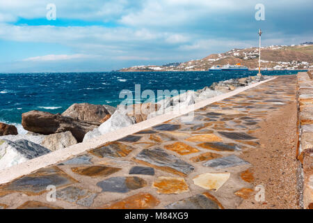 Hafen von Mykonos, Griechenland Stockfoto