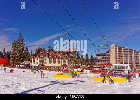 Hotel Ice Angels und Rila Hotel in Borovets Ski Resort, Targovishte, Bulgarien. Stockfoto