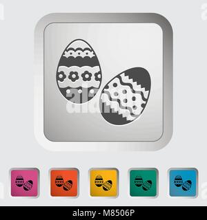 Eier. Einzelnes Symbol angezeigt. Vector Illustration. Stock Vektor