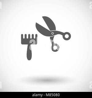 Schere und Kamm Symbol Vektor. Flach-Symbol auf dem weißen Hintergrund isoliert. Editierbare EPS-Datei. Vektor-Illustration. Stock Vektor