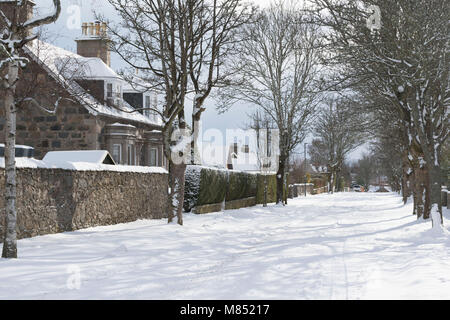 William Street in Torphins im Winter Stockfoto