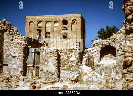 Verlassenen Dorf an der Küste bei jazirat Al Hamra, Ras Al Khaimah, Vereinigte Arabische Emirate Stockfoto