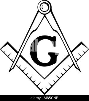 Masonic Kompass und quadratische Symbol Stock Vektor