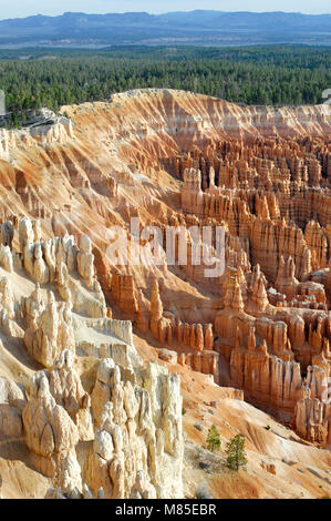 Inspiration Point bietet einen atemberaubenden Vogelperspektive der Tausenden von Hoodoos im Bryce Canyon National Park Amphitheater. Stockfoto