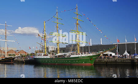 Großsegler Alexander von Humboldt II (Heimathafen: Bremerhaven, Deutschland) in Le Havre, 'Les Grandes Voiles du Havre" 2017 (Seine-Maritime, Normandie, Franc Stockfoto