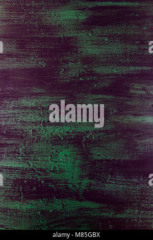 Pinselstriche mit dicken Lackierung in den Farben Grün, Blau, Violett auf alten hölzernen Textur Stockfoto