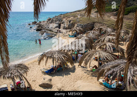 Schöne Tigania Strand auf der griechischen Halbinsel Sithonia, Teil von größeren Halbinsel Chalkidiki Stockfoto