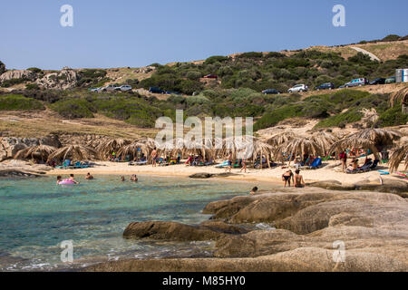 Schöne Tigania Strand auf der griechischen Halbinsel Sithonia, Teil von größeren Halbinsel Chalkidiki Stockfoto