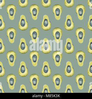 Avocado nahtlose Muster. Aquarell Hintergrund Stockfoto