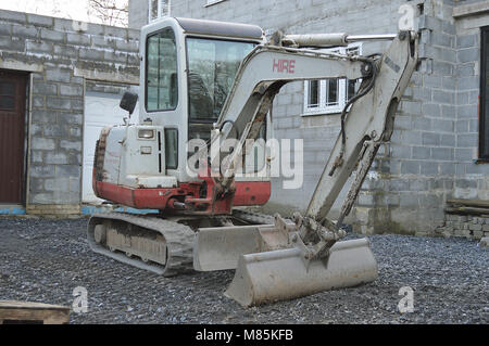 Alte licht Bagger Haus Baustelle Stockfoto