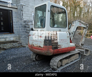 Alte licht Bagger Haus Baustelle Stockfoto