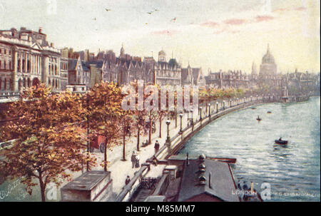 Victoria Embankment, Thames Embankment, London, England, ca. 1905 Stockfoto