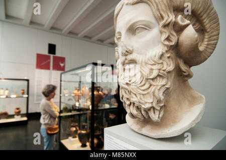 Marmor Kopf des Zeus Ammon, staatlichen Antikensammiungen München Stockfoto