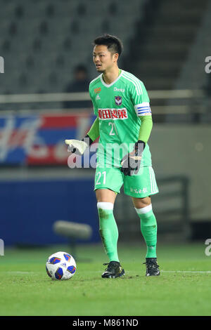 Ajinomoto Stadion, Tokio, Japan. 14 Mär, 2018. Yasuhiro Watanabe (Albirex), 14. MÄRZ 2018 - Fußball: 2018 J.-Liga YBC Levain Cup Gruppe ein Match zwischen FC Tokyo 1-0 Albirex Niigata an Ajinomoto Stadion, Tokio, Japan. Credit: yohei Osada/LBA SPORT/Alamy leben Nachrichten Stockfoto