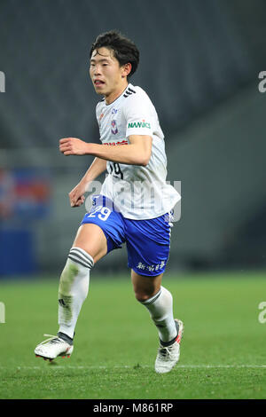 Ajinomoto Stadion, Tokio, Japan. 14 Mär, 2018. Taiki Watanabe (Albirex), 14. MÄRZ 2018 - Fußball: 2018 J.-Liga YBC Levain Cup Gruppe ein Match zwischen FC Tokyo 1-0 Albirex Niigata an Ajinomoto Stadion, Tokio, Japan. Credit: yohei Osada/LBA SPORT/Alamy leben Nachrichten Stockfoto