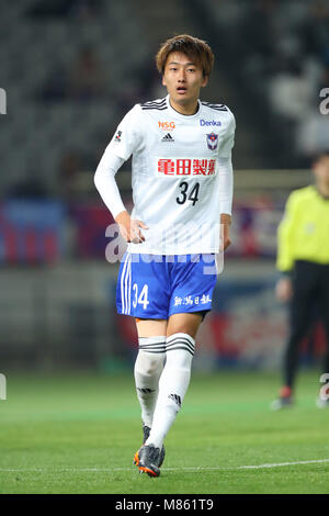 Ajinomoto Stadion, Tokio, Japan. 14 Mär, 2018. Teruki Hara (Albirex), 14. MÄRZ 2018 - Fußball: 2018 J.-Liga YBC Levain Cup Gruppe ein Match zwischen FC Tokyo 1-0 Albirex Niigata an Ajinomoto Stadion, Tokio, Japan. Credit: yohei Osada/LBA SPORT/Alamy leben Nachrichten Stockfoto