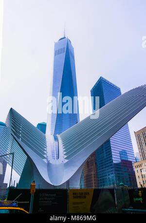 New York City, Vereinigte Staaten von Amerika - Mai 01,2016: Oculus im World Trade Center Verkehrsknotenpunkt Stockfoto