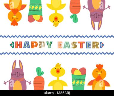 Frohe Ostern Auto. Stock Vektor