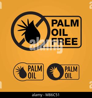 Symbol für Nahrung Palm Oil Free, Vektor. Palmöl. Stock Vektor