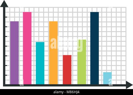 Kartesischen Ebene mit Statistik Grafik Stock Vektor