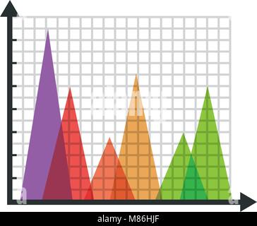 Kartesischen Ebene mit Statistik Grafik Stock Vektor