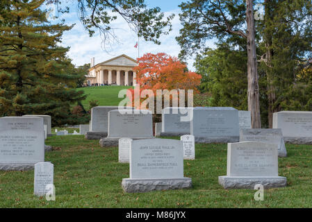 Arlington House (Robert E Lee Haus) in Arlington National Cemetery in der Nähe von Washington DC, USA Stockfoto