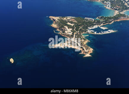 Luftaufnahme von Vouliagmeni in Griechenland. Stockfoto