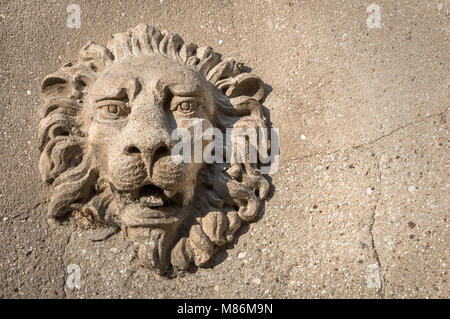 Der Löwe von Venedig, ein geformtes, Gravur auf eine Wand. Es kann als Hintergrund verwendet werden. Platz für Text. Stockfoto