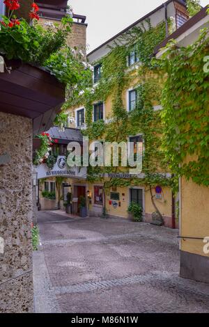 Gasse in St. Wolfgang im Salzkammergut, Österreich Stockfoto