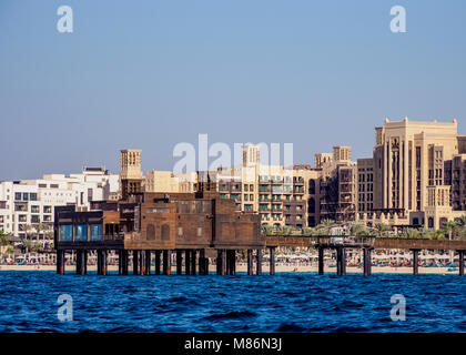 Pierchic Restaurant, Medinat Jumeirah, Dubai, Vereinigte Arabische Emirate Stockfoto