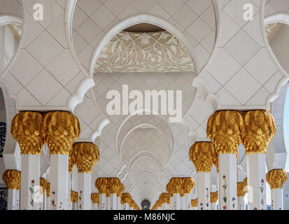 Sheikh Zayed bin Sultan Al Nahyan Moschee, Detailansicht, Abu Dhabi, Vereinigte Arabische Emirate Stockfoto