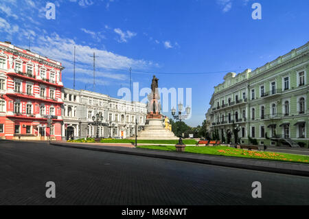 Denkmal für Katharina II. die Große und die Gründer von Odessa in Odessa, Ukraine. Es wurde im Jahre 1900 gebaut. Im Jahre 1920 wurde es von Communis abgebaut Stockfoto