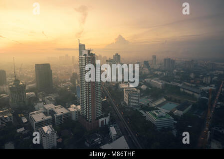 Skyline bei Sonnenaufgang, Bangkok, Thailand Stockfoto