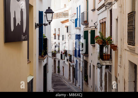 Sitges,Catalunya,Spanien,Gemeinde und spanische Ortschaft der Provinz Barcelona, ​​in die autonome Gemeinschaft Katalonien. Stockfoto